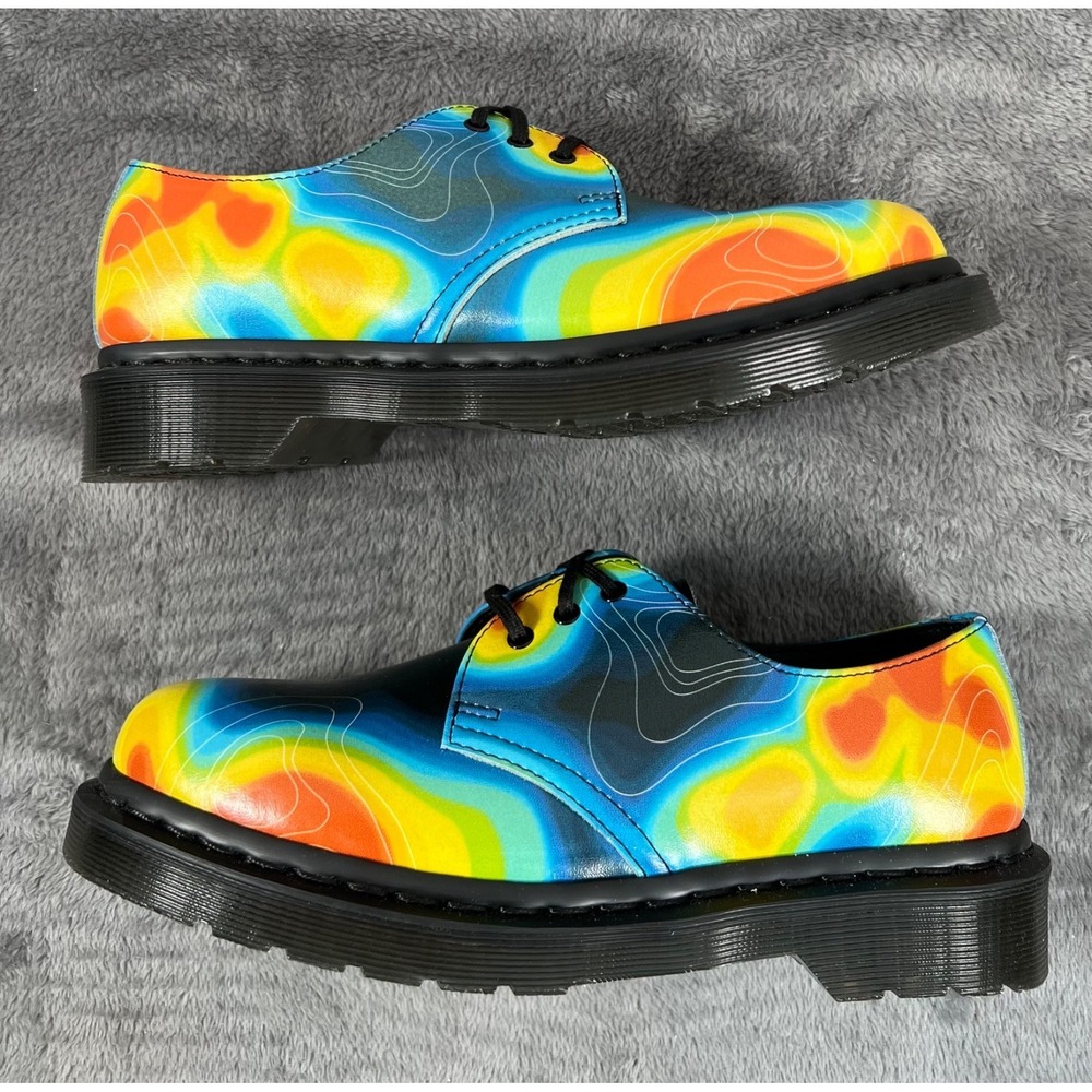 DR. MARTENS 1461 Genix Nappa Womens 7 Leather Oxford Shoes Heat Map Print - Picture 4 of 7